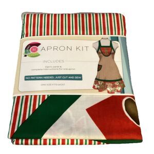 Creative Cuts APRON KIT Cut & Sew Christmas Gingerbread men 1 Size Fits Most New
